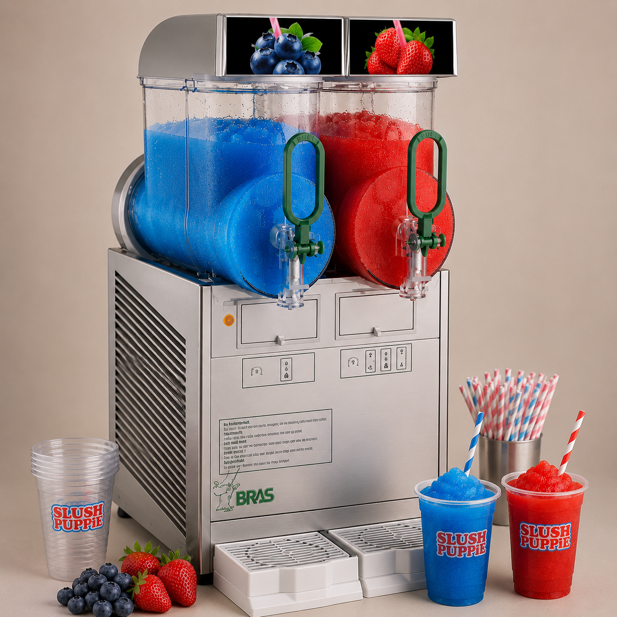 Slushpuppy machine met siroop
